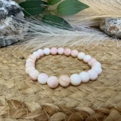 Rózsaszín kagylóhéj karkötő 8 mm – óceáni béke