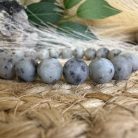 Kivi jáspis karkötő 10 mm – zöld pöttyös harmónia