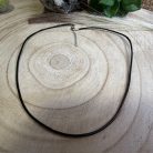 Fekete hengerbőr nyaklánc 45 cm